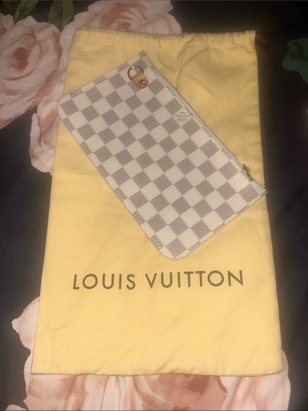 Louis Vuitton Zippy Wallet clutch pouch Damier Azur with dust bag